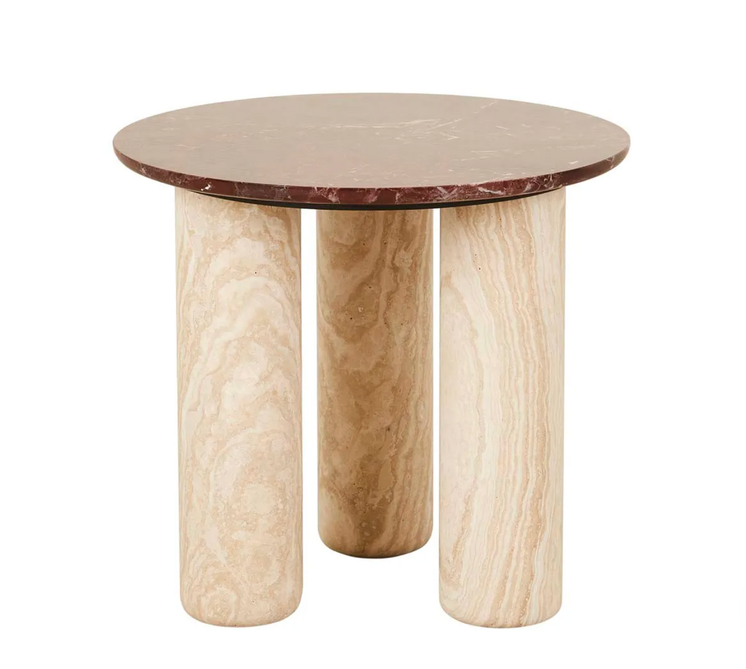 Atlas Orbit Side Table - Rouge Marble