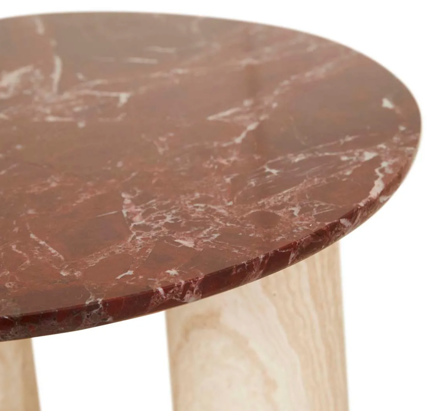 Atlas Orbit Side Table - Rouge Marble